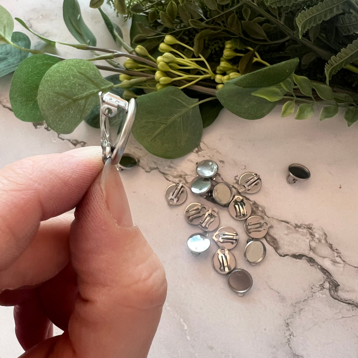 14mm Minimalist Bezel Clip-On Earrings - Stainless Steel