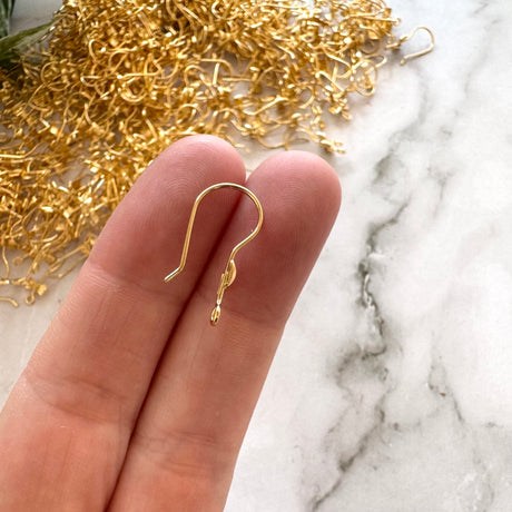 Bow Hook - Gold Plated Stainless Steel (Vertical Loop)