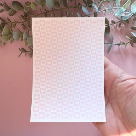 Tiled Hearts - Water Soluble Transfer