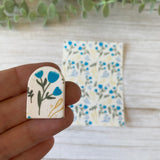 Cottage Flowers in Blue - Water Soluble Transfer