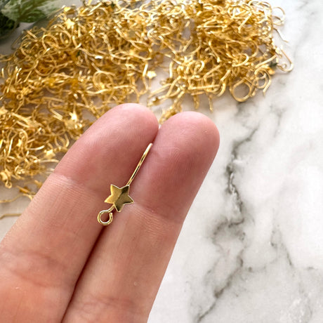 Star Hook - Gold Plated Stainless Steel (Vertical Loop)