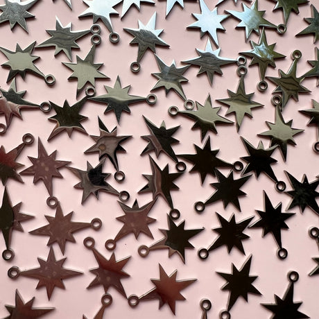 Christmas Star Charms - Stainless Steel
