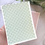 Tree & Bow Checkerboard Tiles - Water Soluble Transfer
