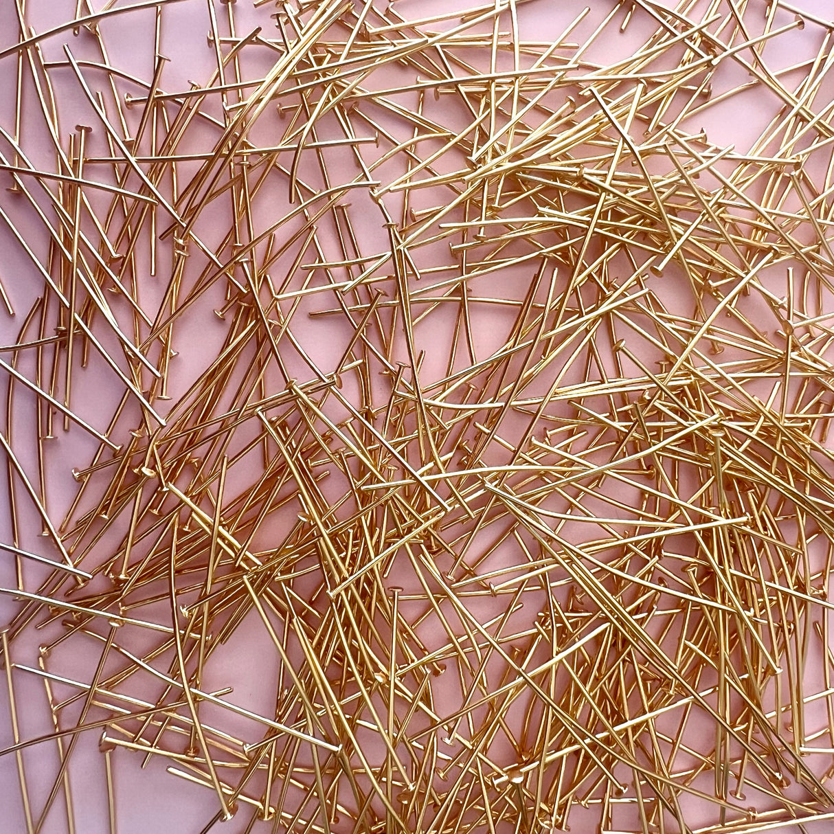 Flat Head Pins - Gold Plated Stainless Steel
