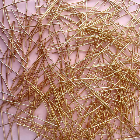 Flat Head Pins - Gold Plated Stainless Steel