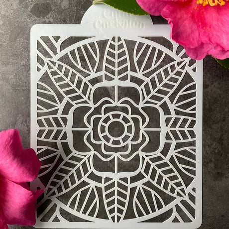 Stained Glass Rose Window Stencil (ST032)