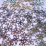 Five Petal Flower Charms - Stainless Steel - 10 pack