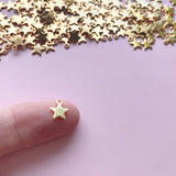 Mini Star Charms - Gold Plated Stainless Steel - 20 pack
