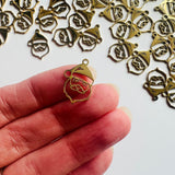 Santa Charms - Gold Plated Stainless Steel - 10 pack