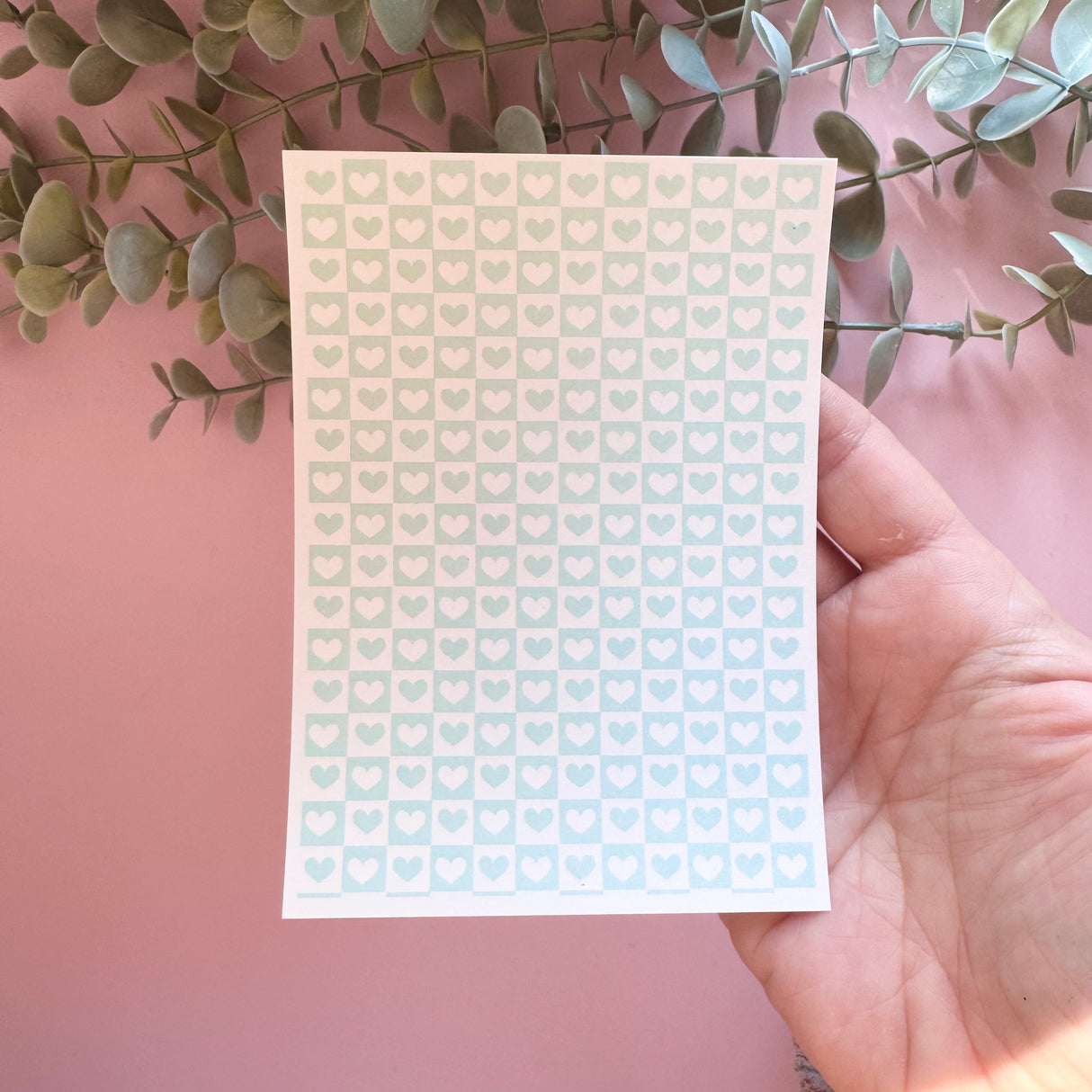Tiled Hearts - Water Soluble Transfer