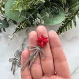 Ribbon Bow Charms - Stainless Steel - 10 pack