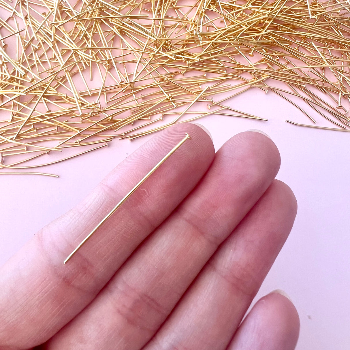 Flat Head Pins - Gold Plated Stainless Steel
