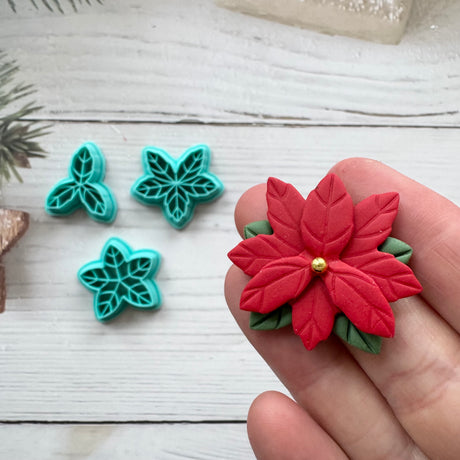 Poinsettia Flower Stacks Cutter - 3 Piece Set