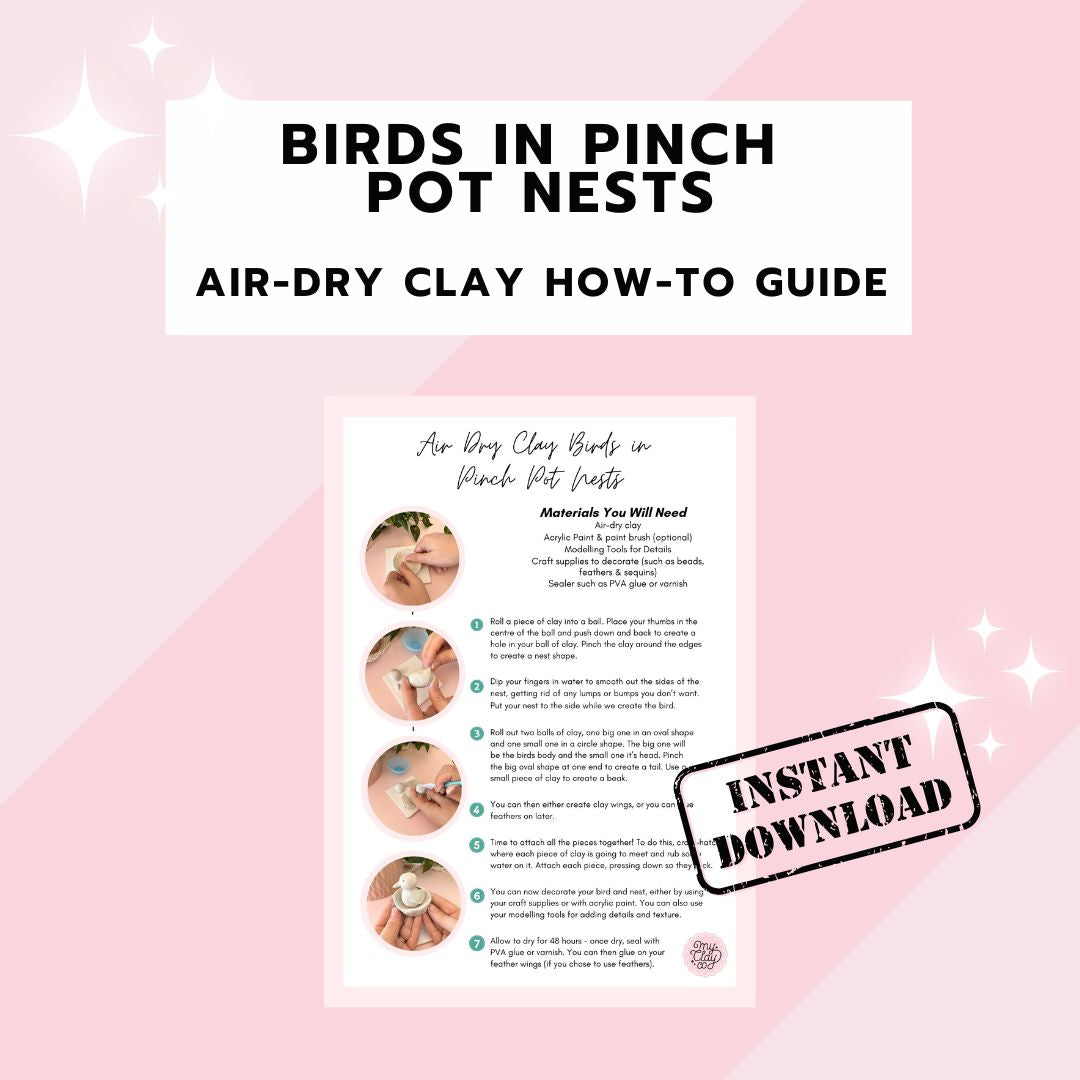 Birds in Pinch Pot Nests - Air-dry Clay How-to guide