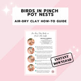 Birds in Pinch Pot Nests - Air-dry Clay How-to guide