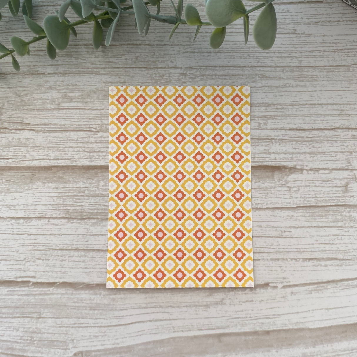 Floral Tile in Mandarin - Water Soluble Transfer