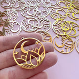 Lotus Moon Charms - Gold Plated Stainless Steel