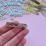 Moon Phase Heart Charms - Stainless Steel
