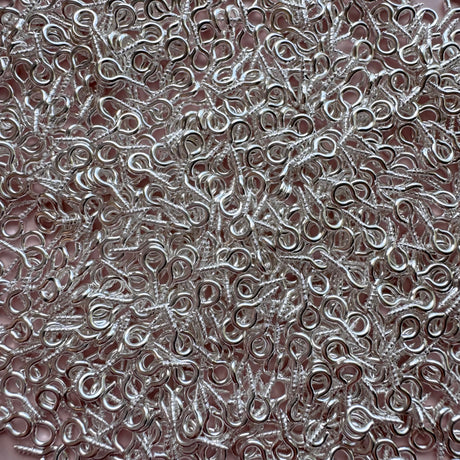 Screw Eye Pins - Bright Silver Plated Stainless Steel