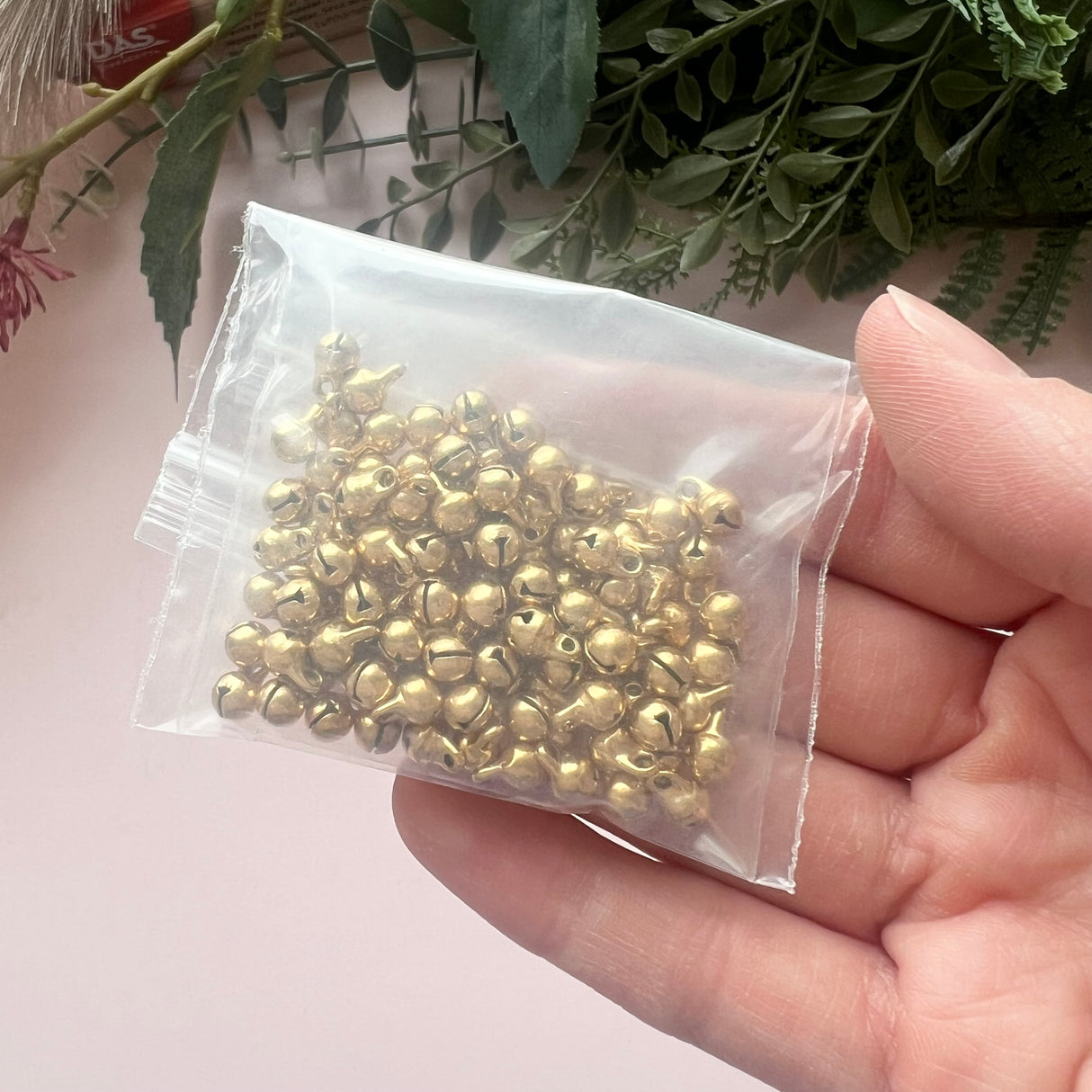 Secret Stash Item - 5mm Cute Bells - gold plated stainless steel