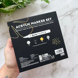Arrtx Acrylic Paint Pens - White, Black, Gold + Silver Paint Markers (10 pack)
