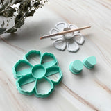 Pretty Petals Paint Palette Cutter + Stamp Set STL - digital download