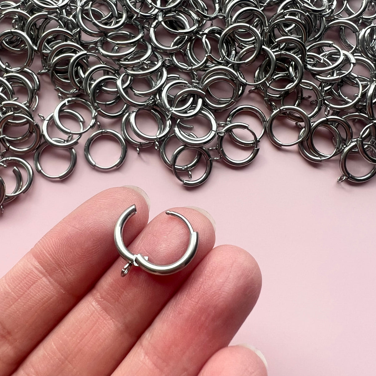 Halo Huggie with Loop - Stainless Steel