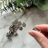 14mm Minimalist Bezel Earring Post with Loop - Stainless Steel