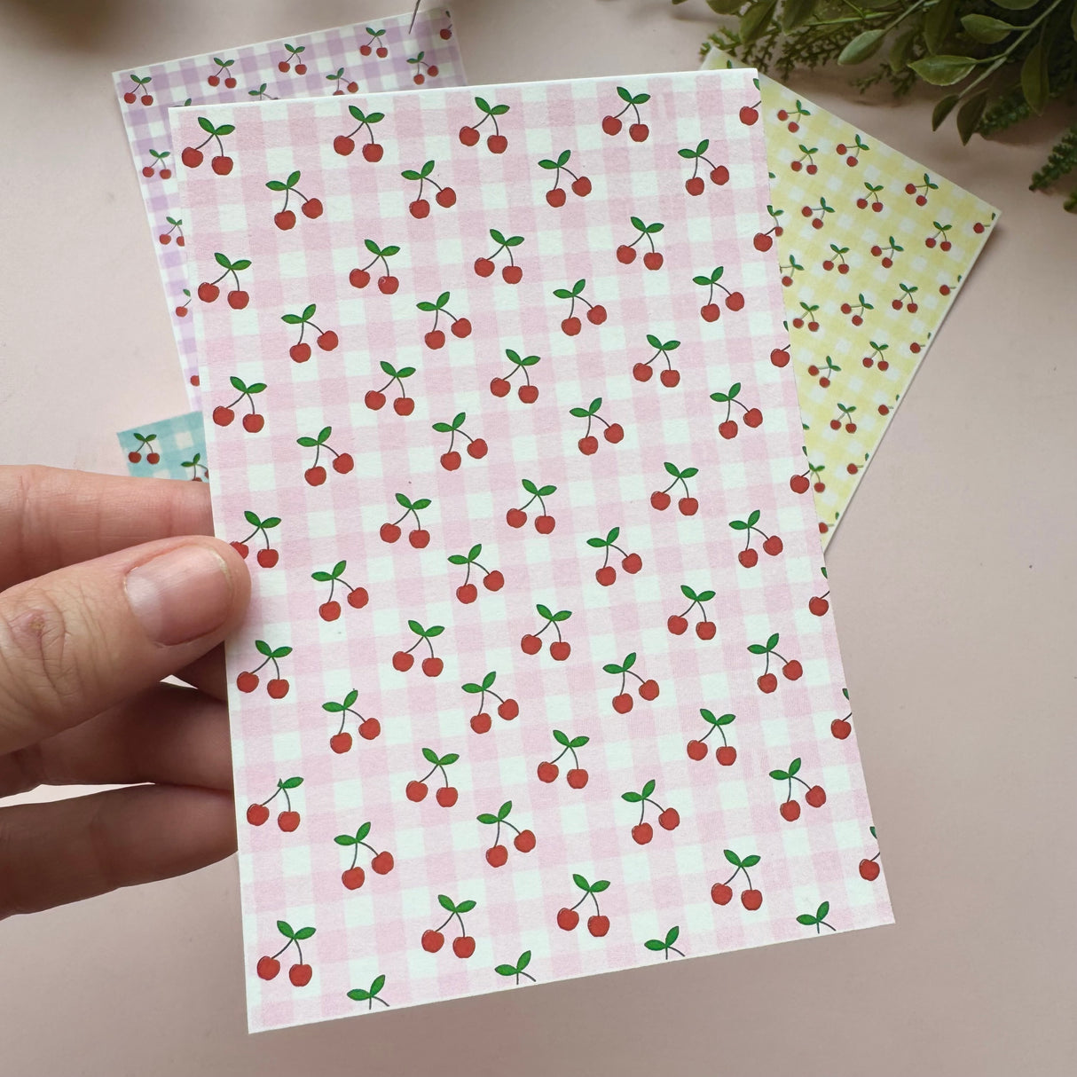 Cherry Gingham - Water Soluble Transfer