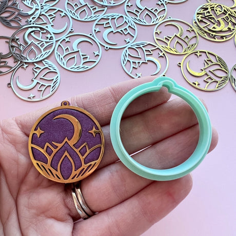 Lotus Moon Charms - Stainless Steel
