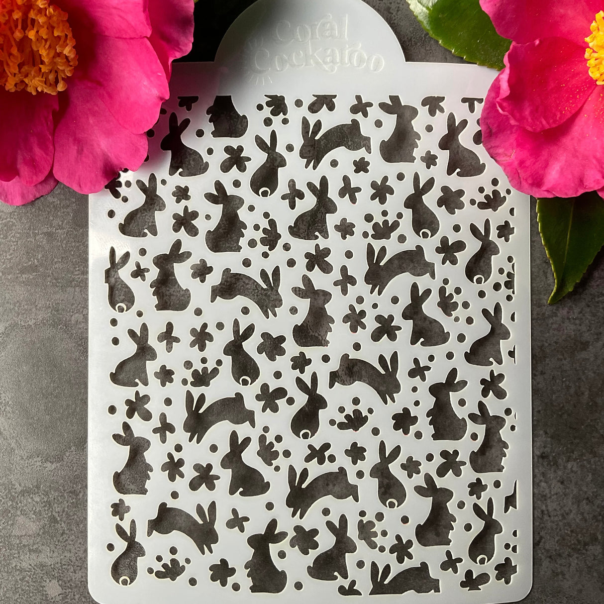Ditsy Spring Easter Bunnies Stencil (ST052)