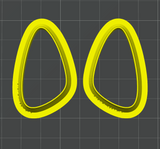 Elongated Pebble 40mm Mirrored Cutter Set STL - digital download