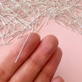 Flat Head Pins - Silver Plated Stainless Steel