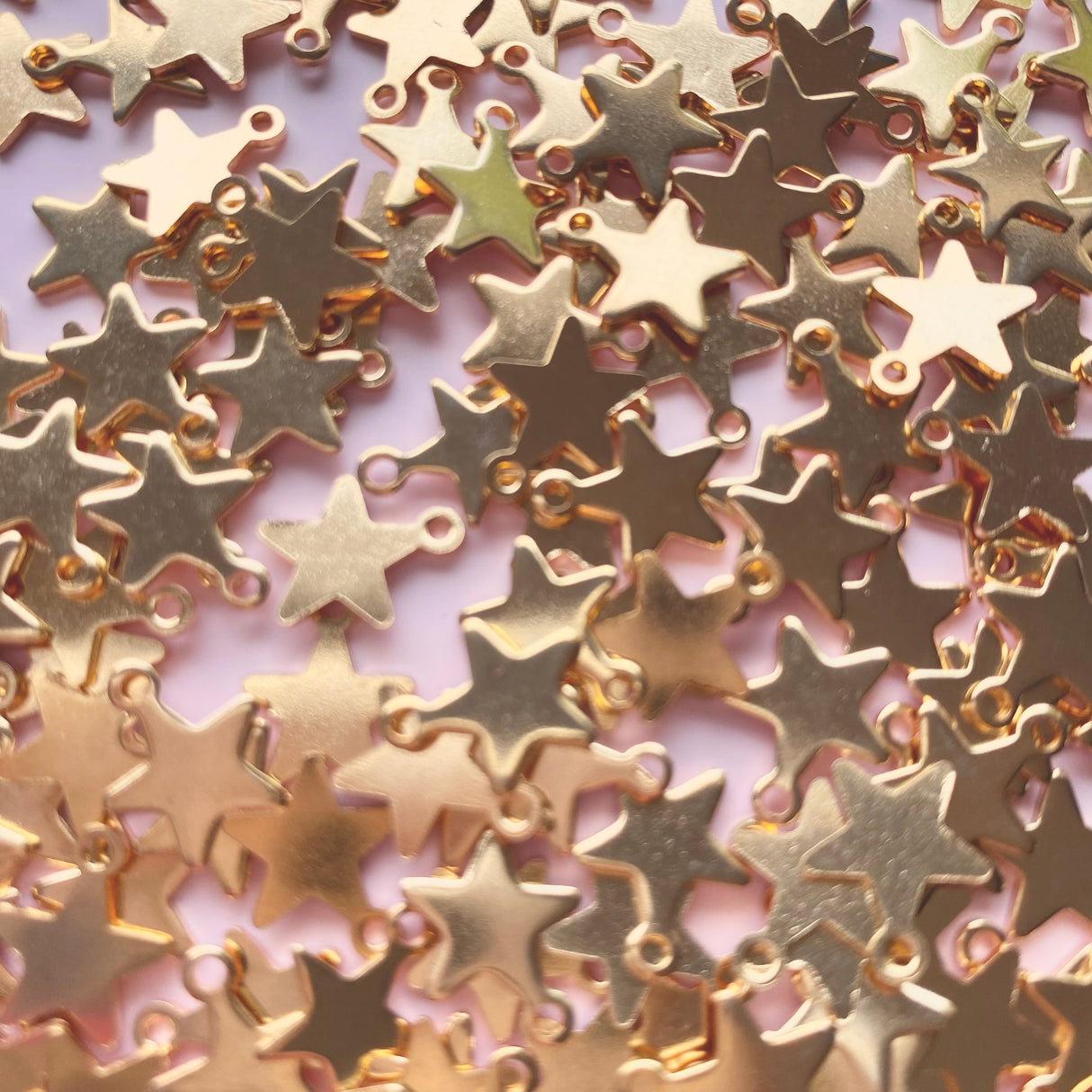 Mini Star Charms - Gold Plated Stainless Steel - 20 pack