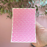 Tiled Hearts - Water Soluble Transfer
