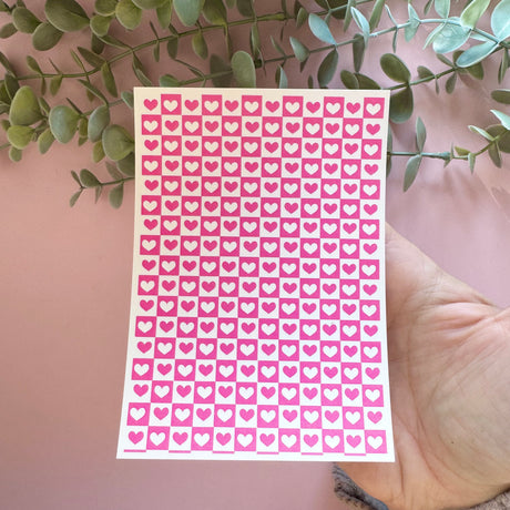 Tiled Hearts - Water Soluble Transfer