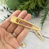 Hollow Pointed Alligator Hair Clip - 5 pack