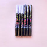 Life of Colour Acrylic Paint Pens - Black and White 1mm Fine Tip - Set of 6