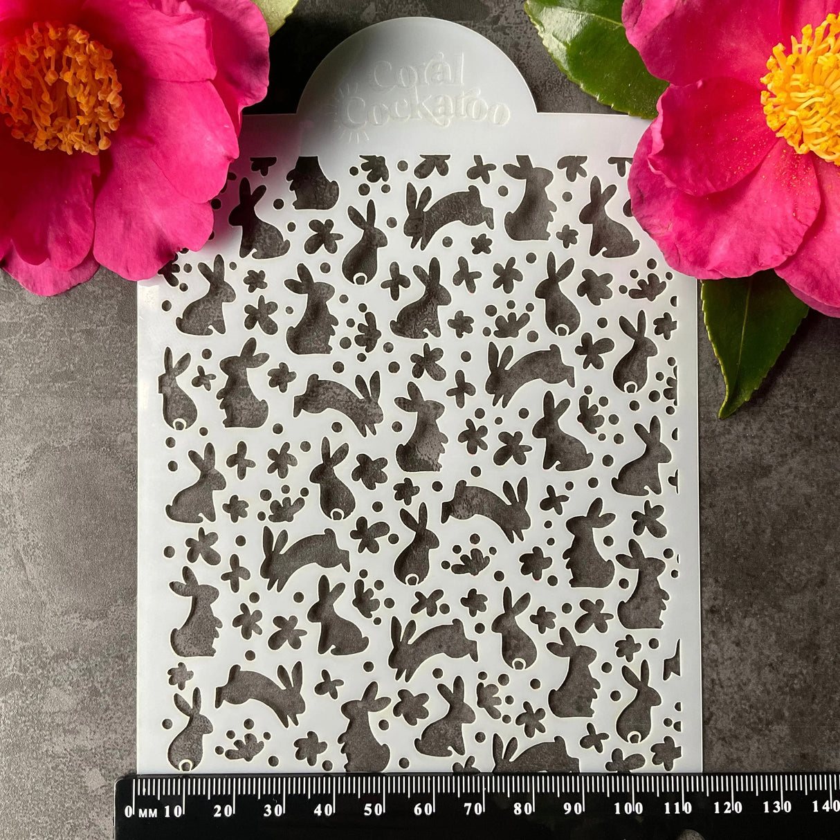 Ditsy Spring Easter Bunnies Stencil (ST052)