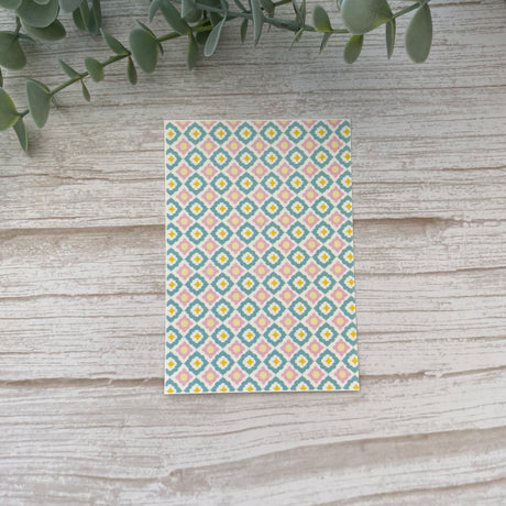 Floral Tile in Mint - Water Soluble Transfer