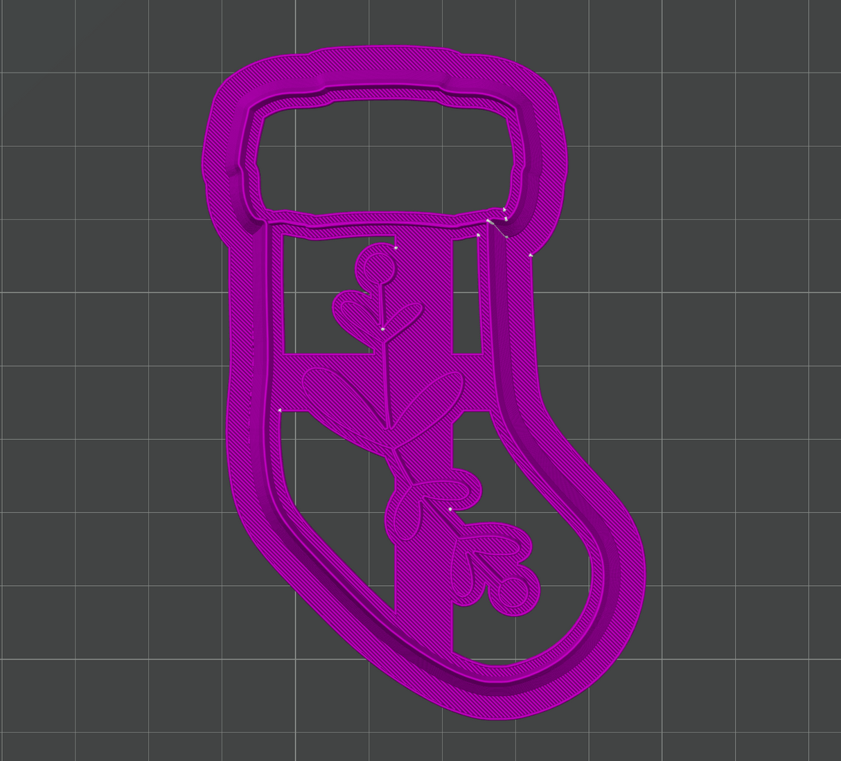 Folk Stocking Decoration Cutter STL - digital download