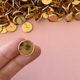 14mm Minimalist Bezel Earring Stud Post - Gold Plated Stainless Steel