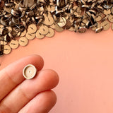 8mm Rimmed Bezel Earring Stud Post - Stainless Steel