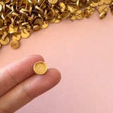 8mm Rimmed Bezel Earring Stud Post - Gold Plated Stainless Steel