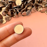 14mm Minimalist Bezel Earring Stud Post - Stainless Steel