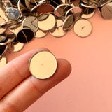 18mm Minimalist Bezel Earring Stud Post - Stainless Steel