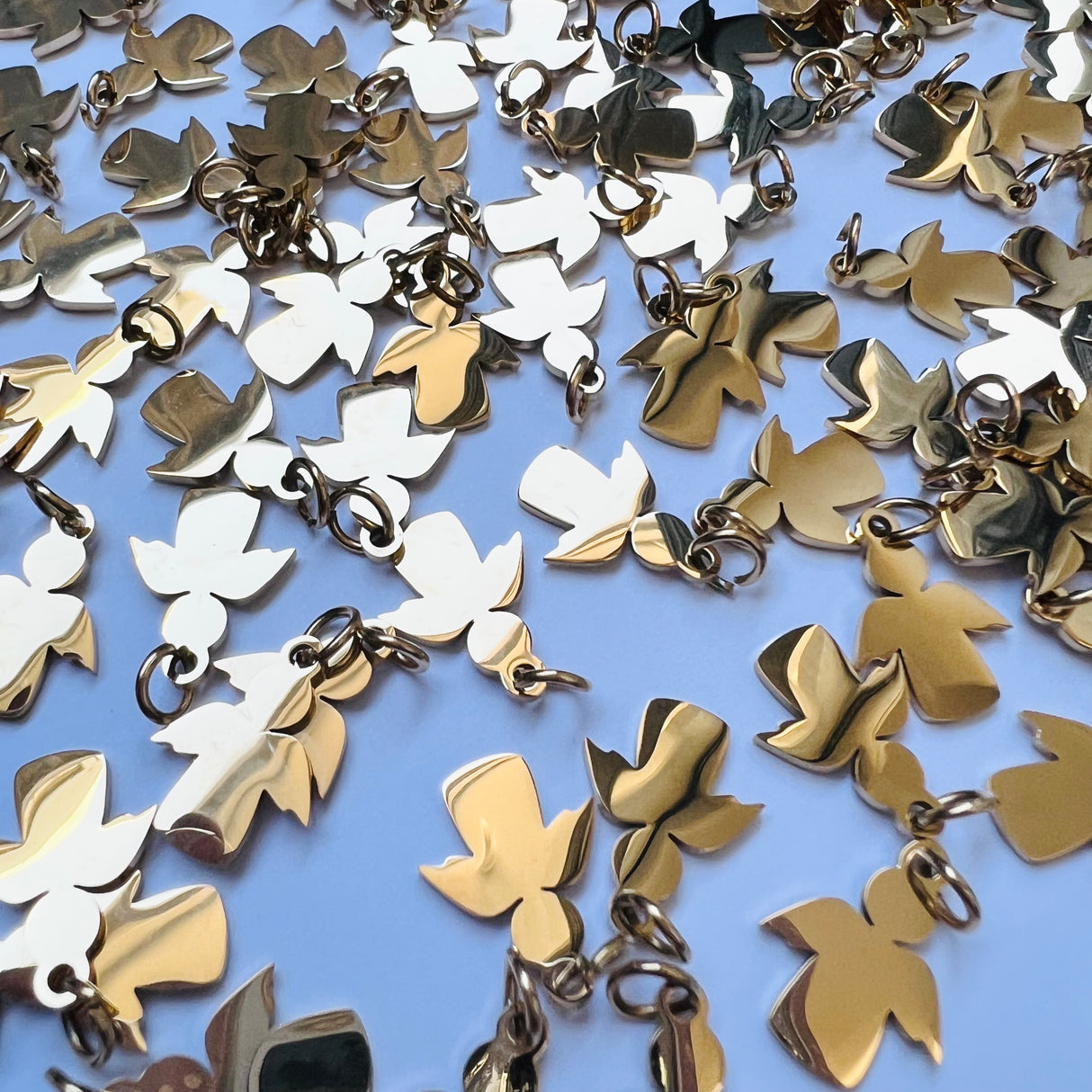 Angel Charms - Gold Plated Stainless Steel - 10 pack