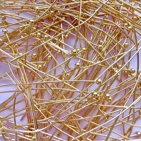Ball Head Pins - Gold Plated Stainless Steel