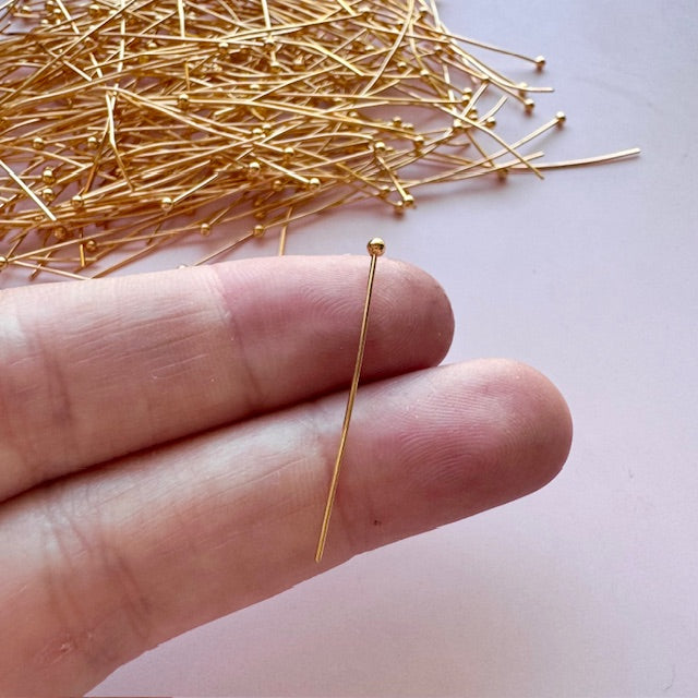 Ball Head Pins - Gold Plated Stainless Steel