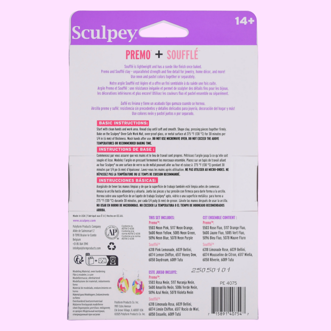 Sculpey Premo + Souffle Multipack - Neon & Pastels